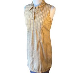 Vintage Liz Claiborne Petites Lizsport Waffle Weave Dress, 8P. Butter Yellow Sum